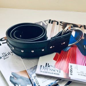 Michael Kors Black Belt with Silver Accents